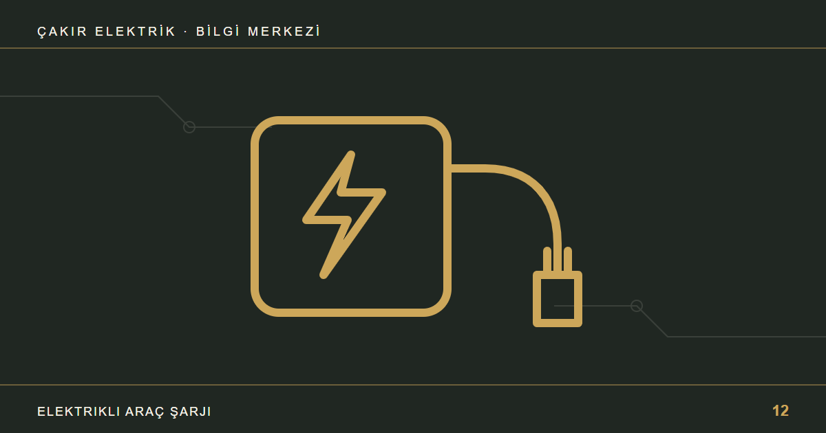 Elektrikli araç şarjı konulu çizgisel elektrik ikonu